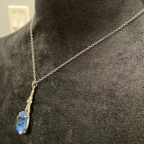 Antique | Statement | Necklace | England | Blue Glass | Art Nouveau | Unmarked - Picture 4 of 10